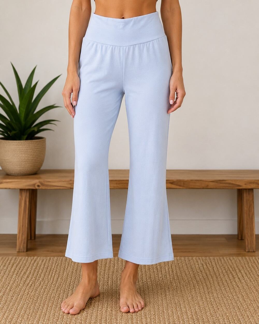 Chaser Size Medium Lounge Pants Wide Leg Cropped Pull On Soft Knit NWT